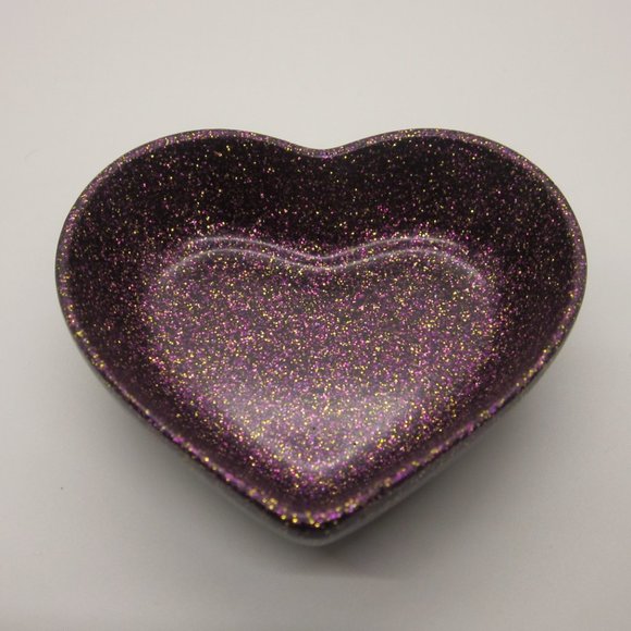 Purple Shimmer Small Heart Trinket Bowl. - Picture 2 of 2